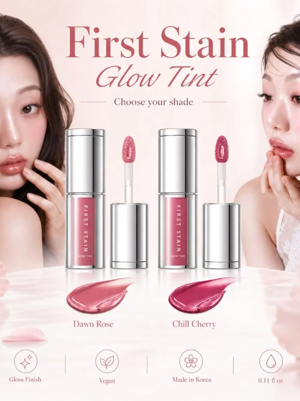 Heavy Makeup First Stain Glow Tint Dawn Rose NEW Sealed